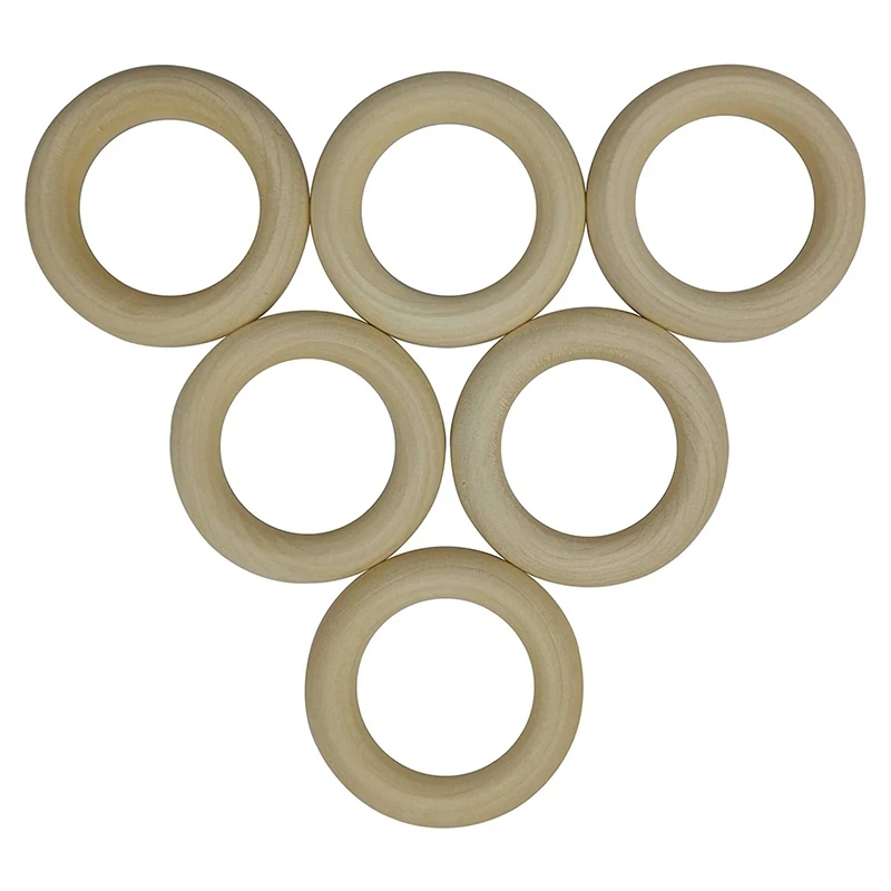 

50 деревянных колец, подходящих для рукоделия, 55 мм (2,16 дюйма), деревянное кольцо, деревянное кольцо, подвеска, изготовление ювелирных изделий