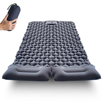 Portable Double Rhombus Inflatable Mat Foot - Pumped Air Mattress for Camping Hiking Travel Indoor Outdoor Use