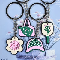 1PCS PVC pick ball sports series keychain pick ball hat keyring pickleball keyholder suitable for adult car key gifts 3