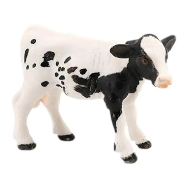 

Toy Calf Figures Realistic Holstein Cow Toys Farm Animals Educational Learning Toy For Over 3-Year-Old Kids Cow Garden Decor
