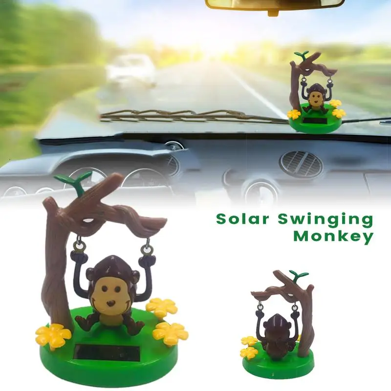 

Solar Powered Dancing Monkey Ornament Dashboard Animal Swinging toys Bobble Dancer Pendant decorations Car Interior Accessories