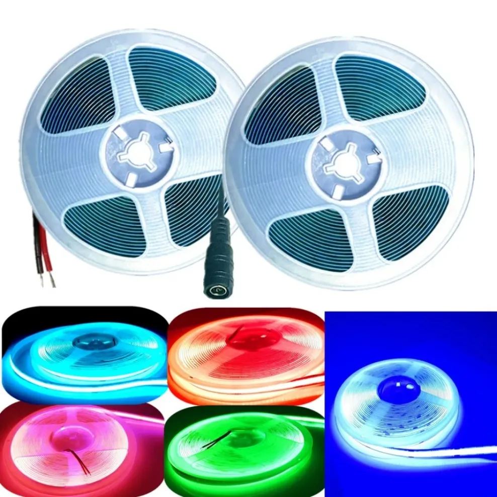 

COB LED Strip Light High Density Linear Lighting 320 Leds/m Flexible Tape DC12/24V Warm Natural White Red Blue Green Decor