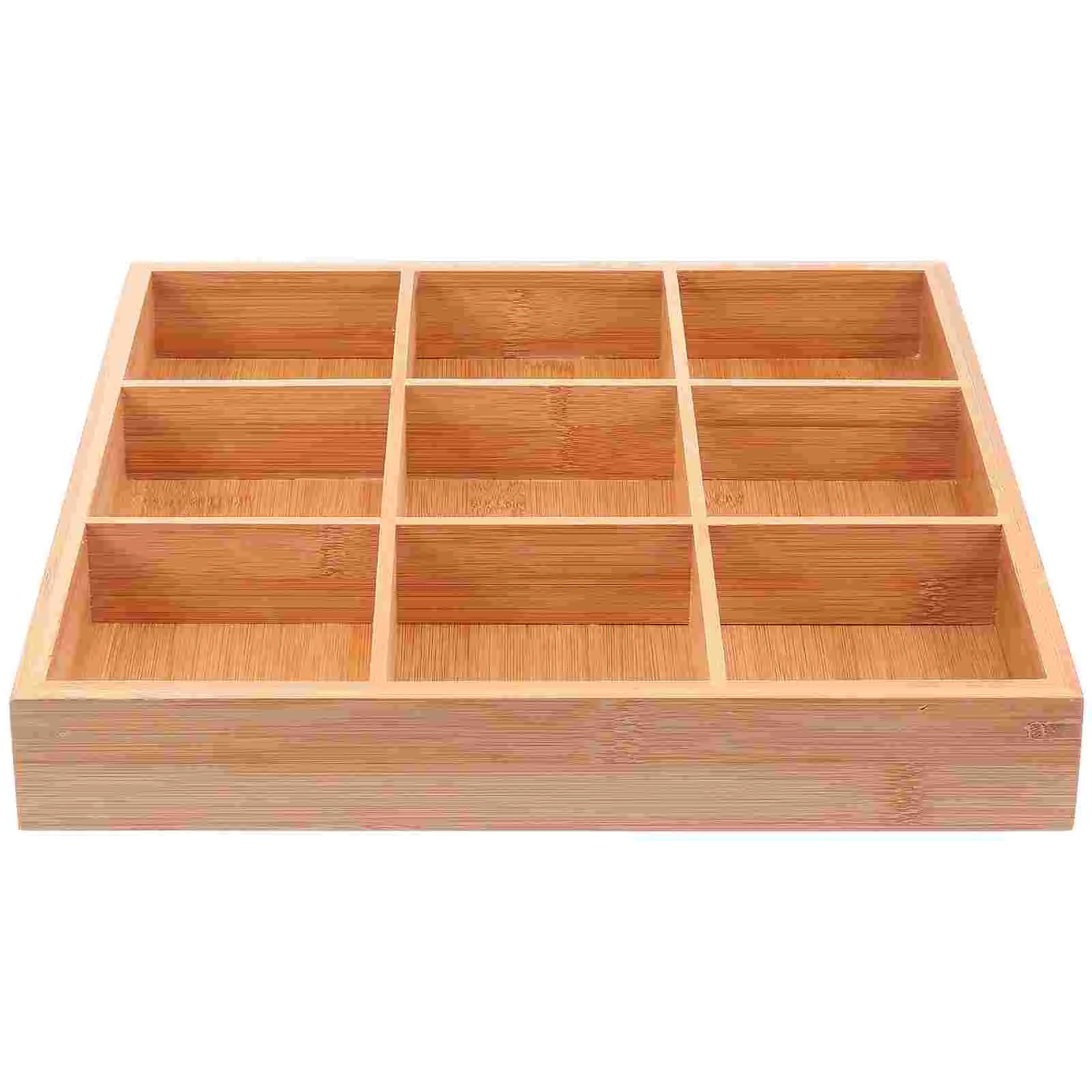 

Veggie Trays Divided Platter Bamboo Serving Tray Wooden Food Server 9 Compartment Candy Bowl Appetizer Sushi Plate Japanese Taco