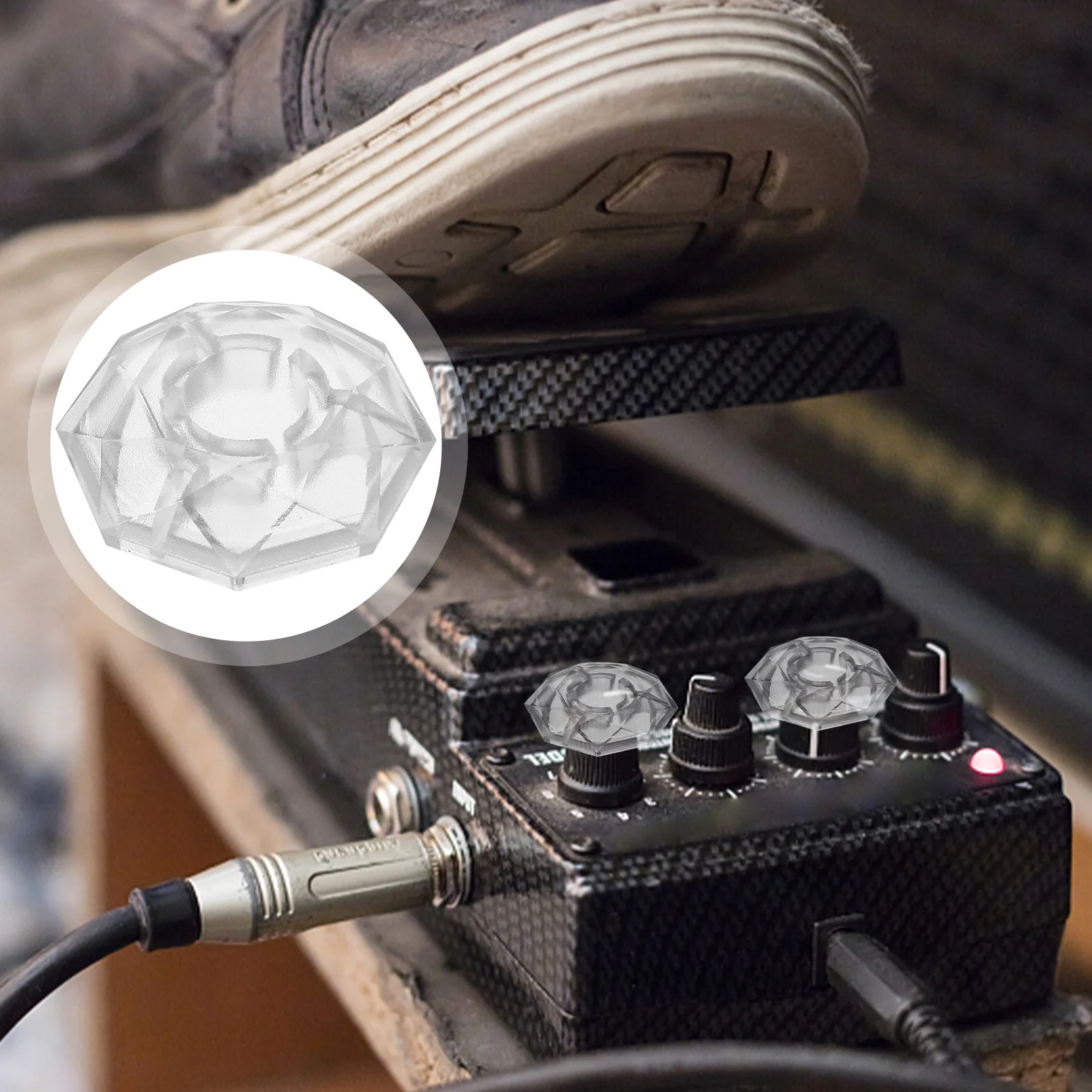 

Diamond Shape Effect Device Mushroom Foot Spike Cap Pedal Cap Single Effect Device Pedal Cap Electric Guitar Pedal Cap