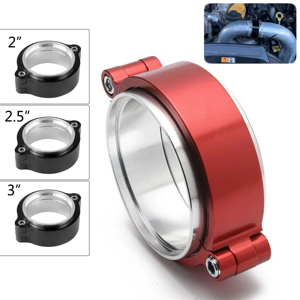 

2"/2.5"/3" Aluminum Exhaust HD V-band Clamp w Flange System Assembly Anodized Clamp with Flange Kit For Turbo Intake Pipe