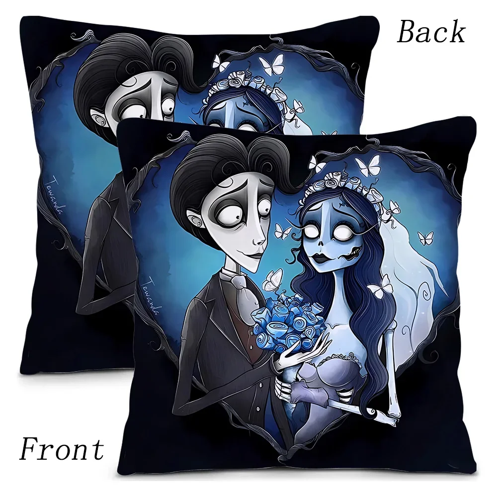Anime C-Corpse Bride Cartoon Pillow Covers Cartoon Sofa Decorative Home Double-sided Printing Short Plush Cute Cushion Cover