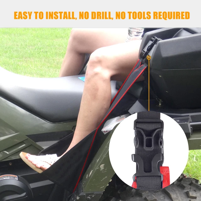 Support Pieds ATV Arrière Repose-Pieds Passager VTT Smileshiney - Tissu Oxford 600D - Pliable Et Réglable - Pour Quad Et Moto Support Pieds Quad