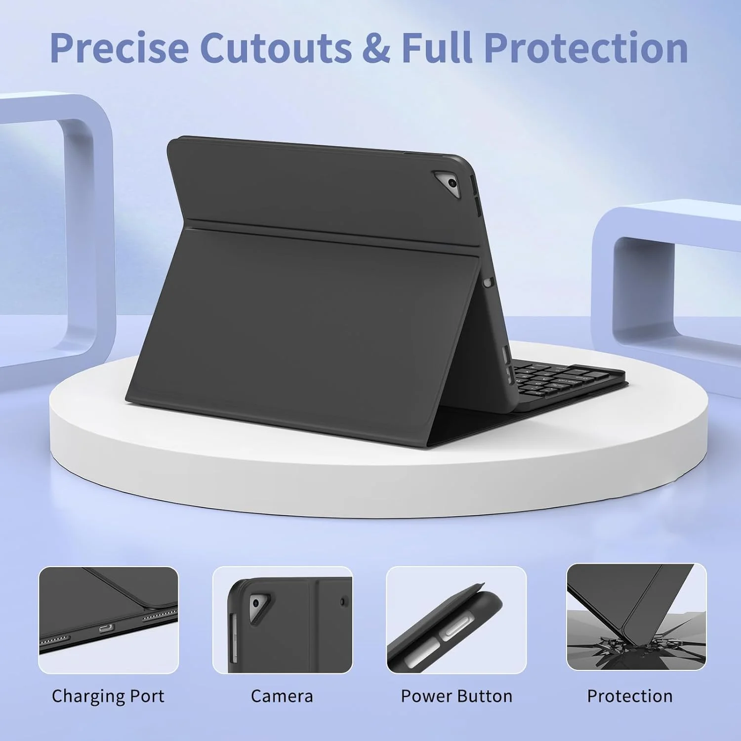 Wireless Detachable Keyboard Case with Mouse and Stylus