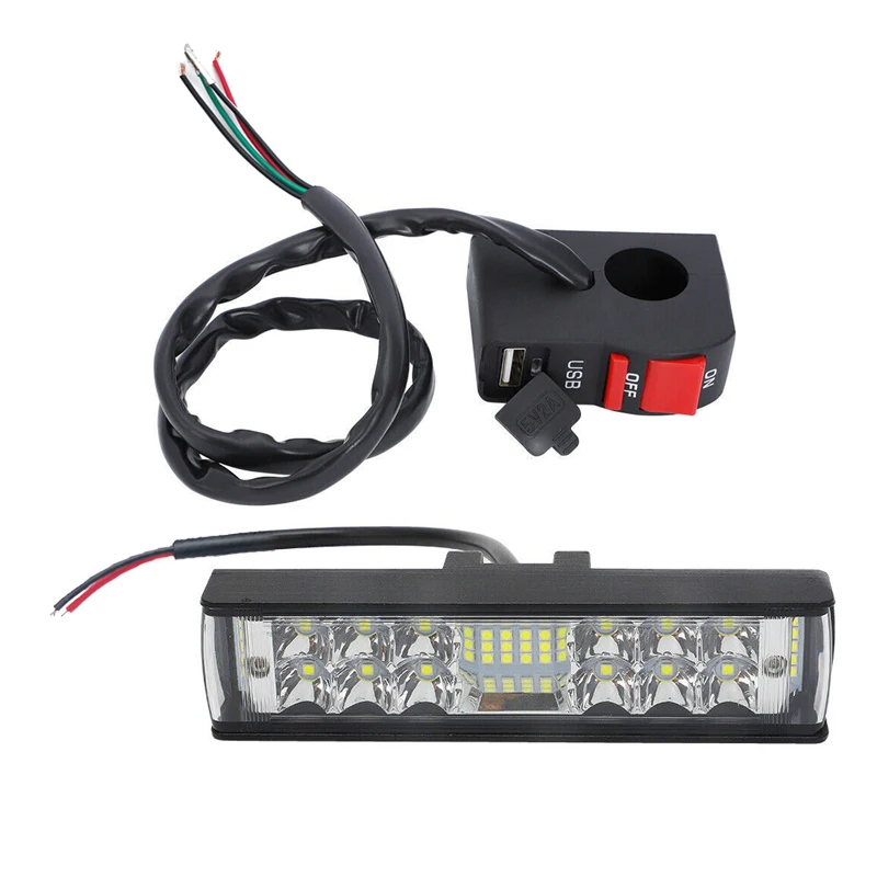 

LED Headlight Light Bar USB On Off Switch 5V 2A Fit for Sur-Ron Segway X260 Lightbee X 6000K