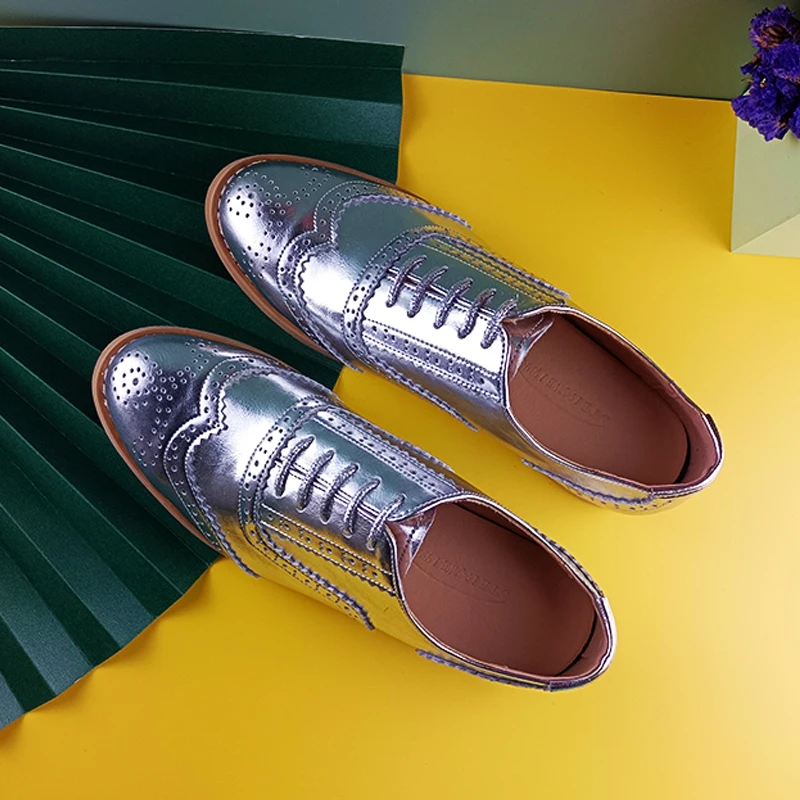 Women's Leather Summer Platform Sneakers Flat Casual Oxford Shoes Loafers Moccasins Spring Vintage for Woman Trend New