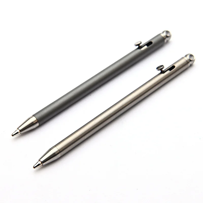 Pure Titanium Mini Compact Bolt Pen Portable Keychain Pen Portable Travel Metal Ballpoint Signing Party Gifts Guests ballpoint pen