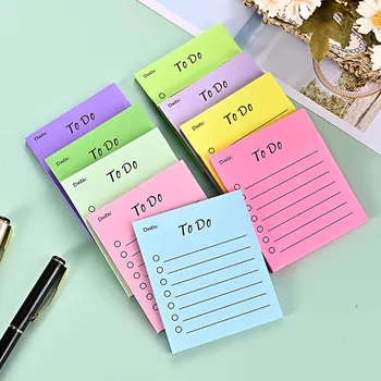 1 blocco di foglietti adesivi creativi multicolori, memo per la lista delle cose da fare, quaderno per messaggi, elenco delle previsioni per le spese di acquisto, forniture per ufficio e scuola