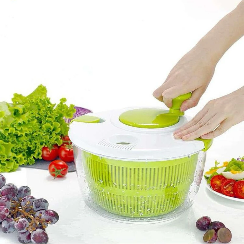 Household Manual Vegetable Dehydrator Large Salad Spinner Fruit Lettuce Drain Basket Dryer Kitchen Washing Tools Home Gadget