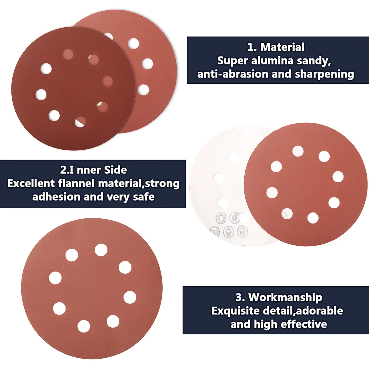 Sanding discs sandpaper set 100/300Pcs 6 Inch
