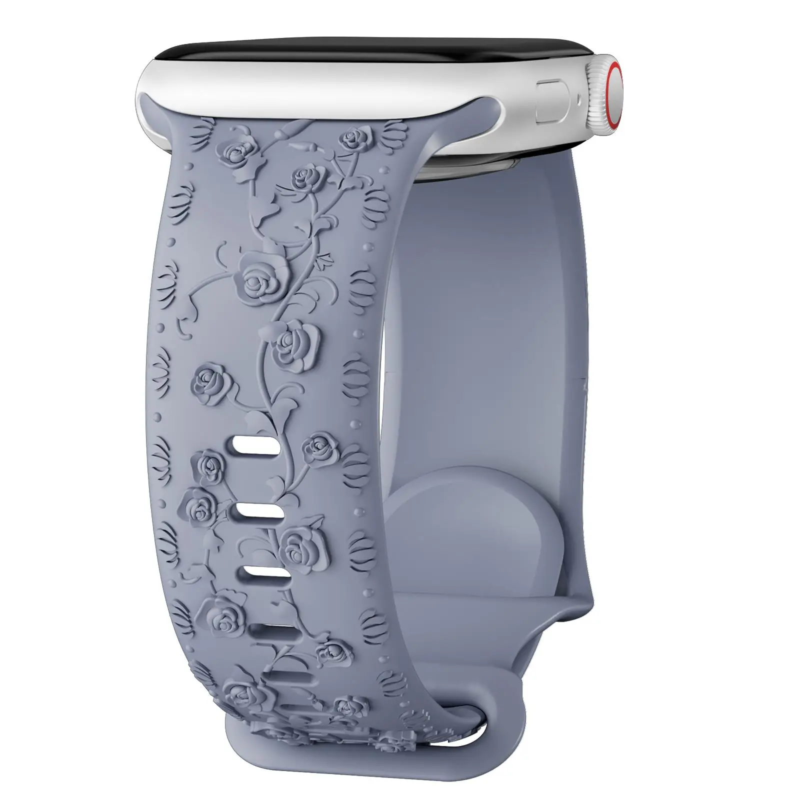ตัวเลือกสินค้า สายรัด Apple Watch ดอกไม้แกะสลัก 42-46 มม. Correa สวยหรู