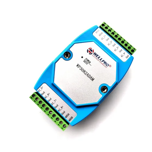 WP3082ADAM 8AI 0-20MA 또는 4-20MA 아날로그 입력 모듈 DIN 레일 RS485 MODBUS RTU 통신 WELLPRO 4