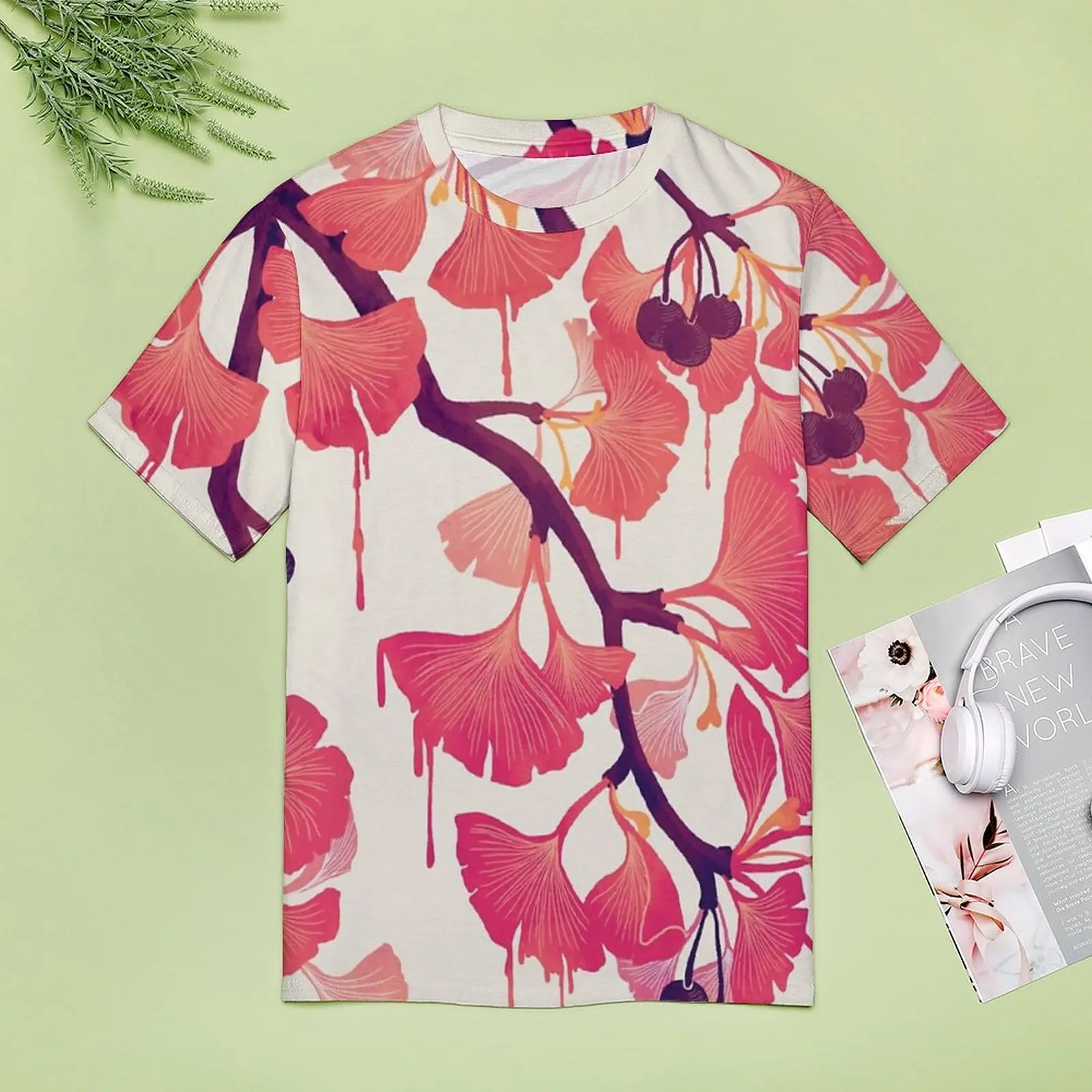 

Студенческая футболка с полным принтом, забавная женская футболка с принтом о гинкго