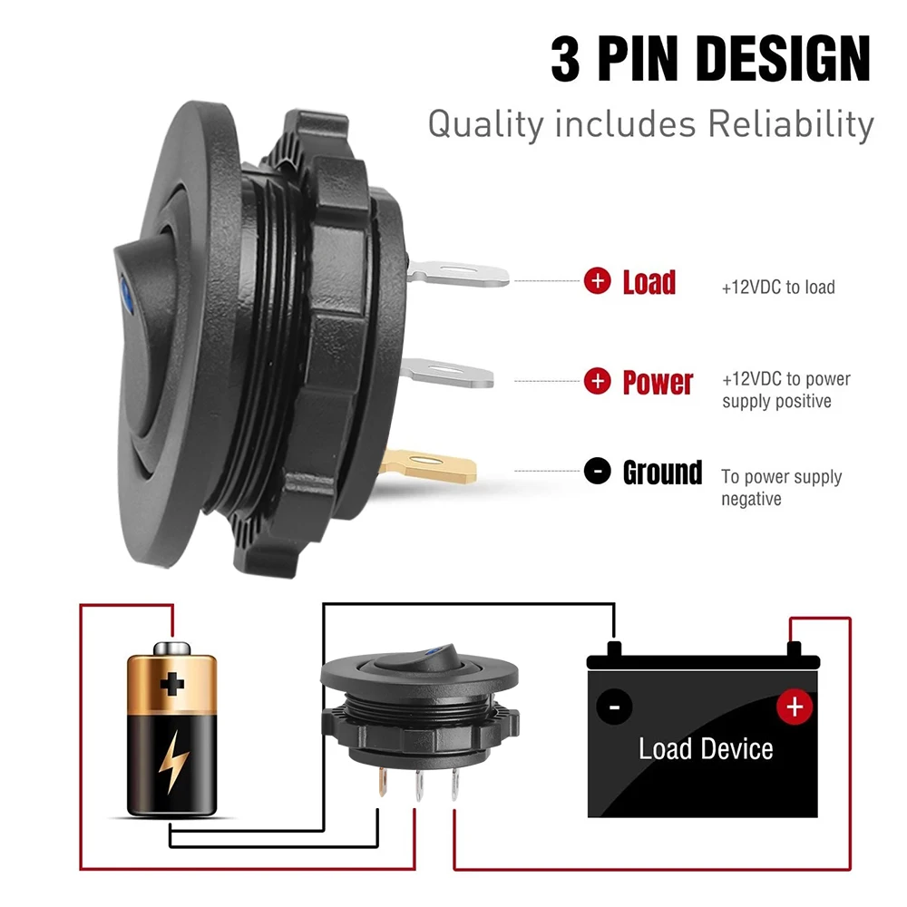 Pannello Interruttori A Bilanciere 12-24V - 5 Pulsanti LED Rosso, Impermeabile IP67 Per Auto, Barche, Camper - Foto 11