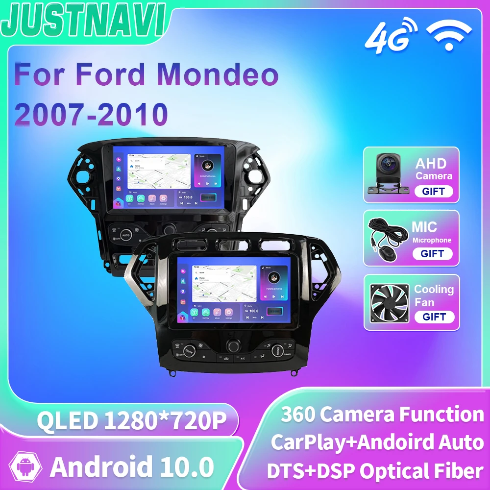 

JUSTNAVI QLED Car Radio Stereo Multimedia Video Autoradio For Ford Mondeo 2007-2010 Player Android 10 Navigation Carplay GPS DSP