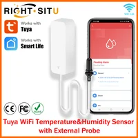 Tuya WiFi Temperature Humidity Sensor With External Probe for Smart Life APP Remote Monitoring For Plants Aquarium Winery
