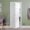 House Decoration 2 Panel White Bifold Closet Door Top Arch Panel Solid Wood Folding Sliding Doors 3