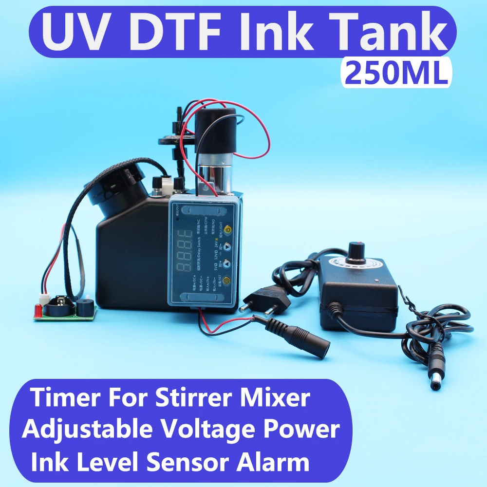 White Ink Dtf Tank System com Mixer Agitador Sensor, Ferramenta de Alarme para Epson L1800, L805, L800, R1390, Impressora UV, Ajustar a Fonte de Alimentação