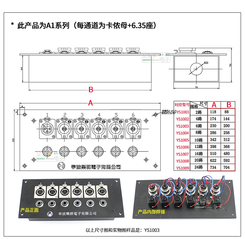 XLR zu 1/4" TRS Patchbox 2-13-Wege Wand-/Bühnenbox Audio-Signalwandler für Studio & Live-Sound - Verschiedene Modelle RSBXJ-N-001-1 – Detail 33