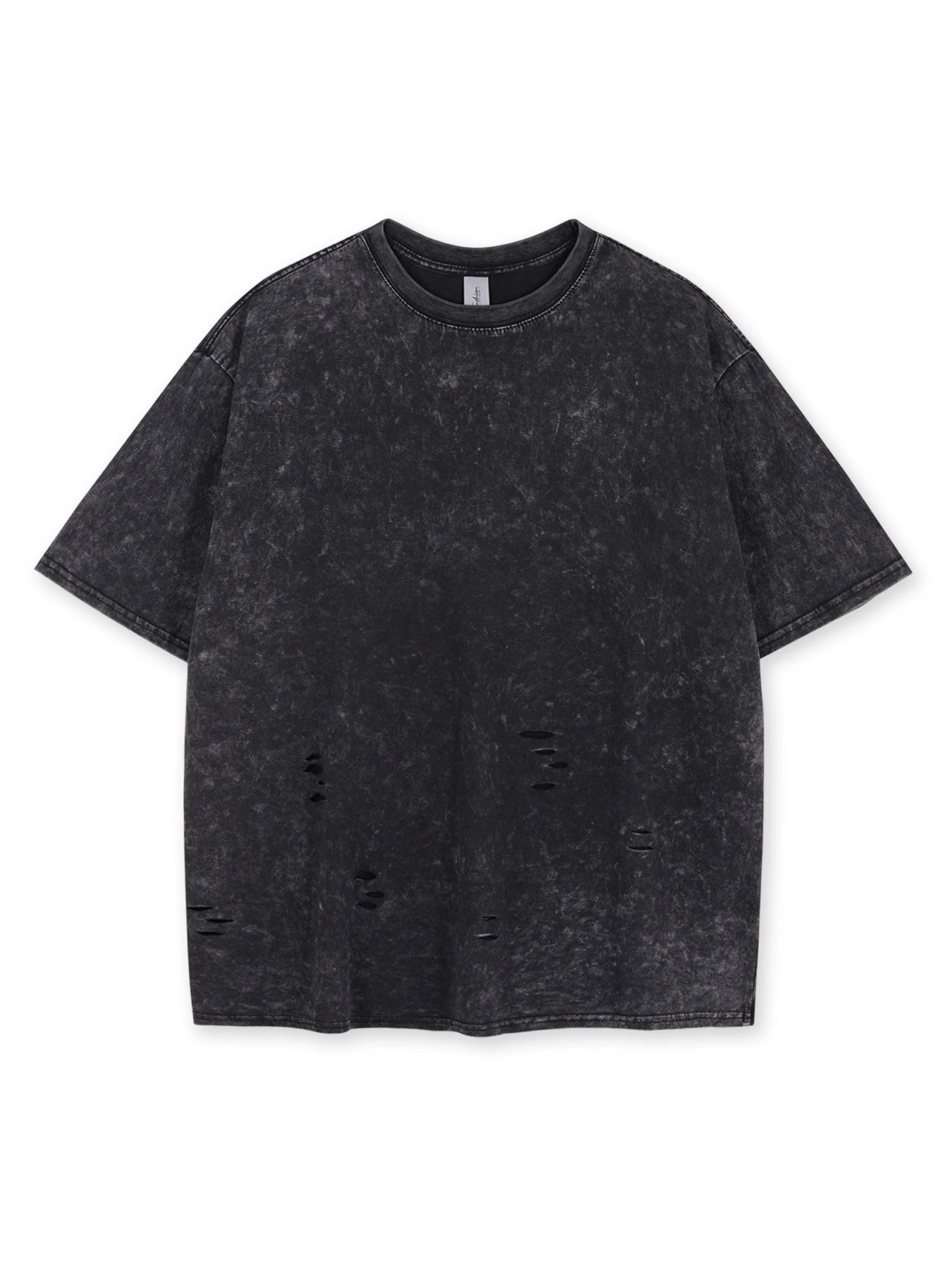 2025 New Washed Solid Color T Shirt Set Trendy Street Torn Short Sleeve Classic Multicolor Cotton Shorts Loose Sports Suit