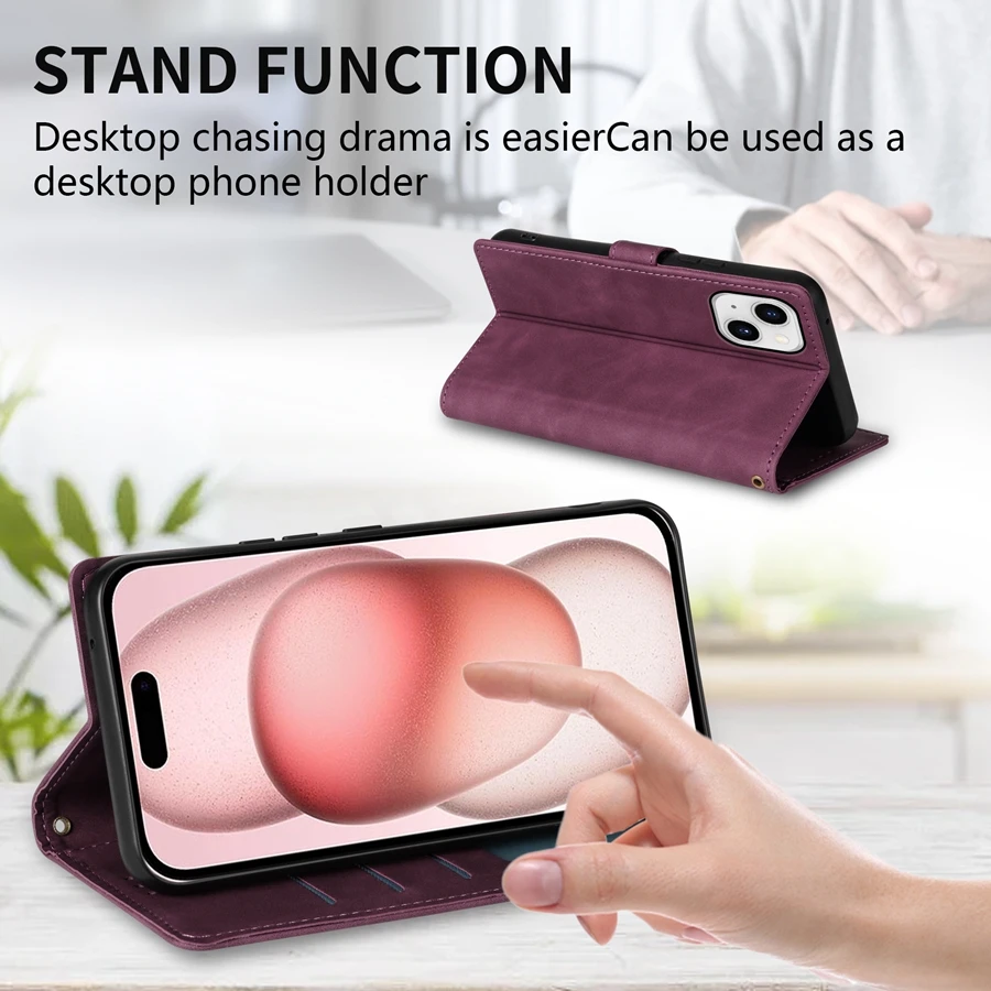ZZXX Magnetic Flip Leather Wallet Case with Card Slot, Photo Frame, and Kickstand