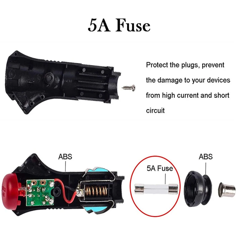 fuse size for car cigarette lighter Car 12V Universal Cigarette Lighter Plug with Switch Fuse Indicator Power  Cord