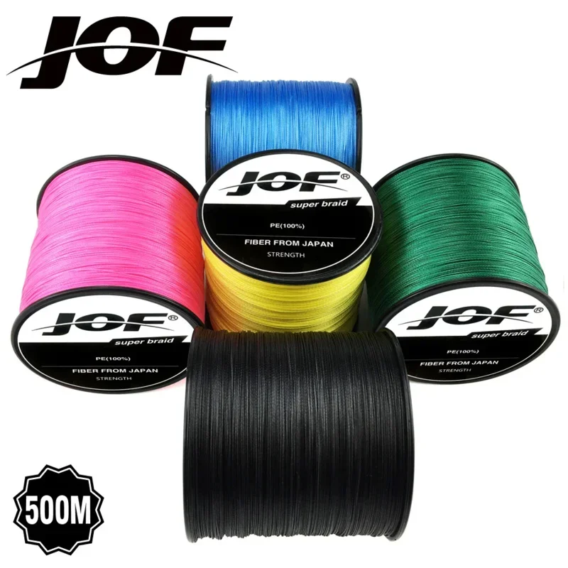 

JOF-BRAID 500M original Green/Black/Orange/Yellow color 4 braided fishing line monofilament fishing line 10-80lb