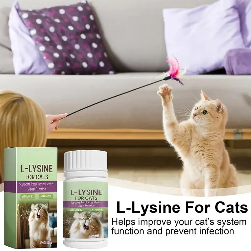 Mild Cats Supplement Sneezing Kitten Tears Care Tablets Respiratory Health Overall Body Nutritional Care Tablets 80pcs