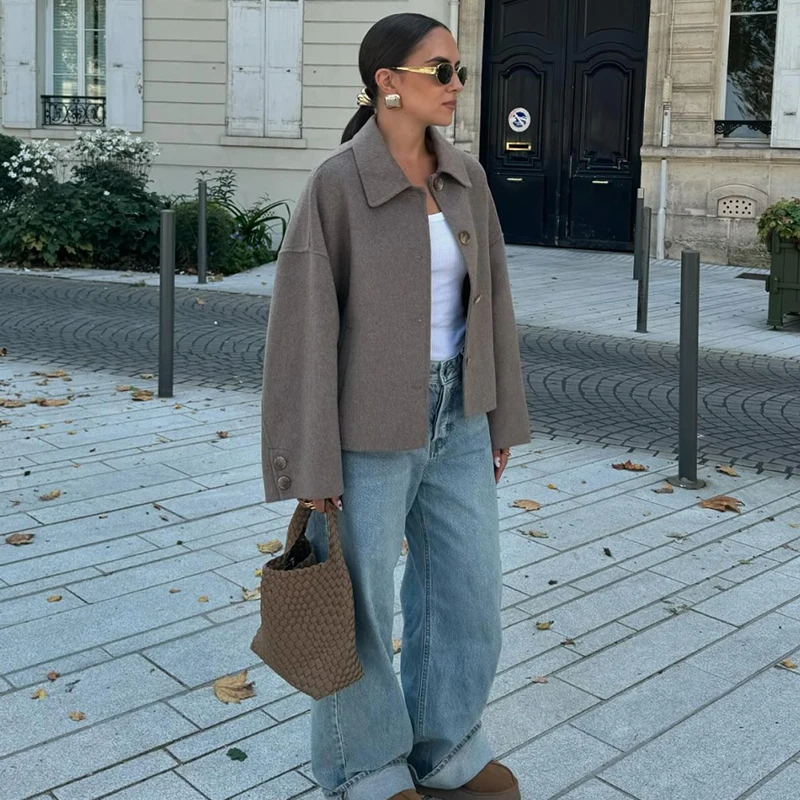 Vestes pour femmes manteaux automne 2025 nouveau Chic ample à manches longues vestes chaudes mode Joker élégant femmes rue vêtements d'extérieur pour jeunes