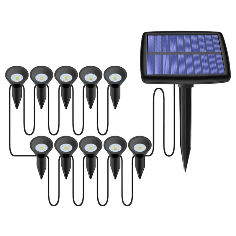 

4X 10 In 1 Solar Lights Outdoors Waterproof Solar Lawn Light Solar Power Light For Garden Path Pool Decoration