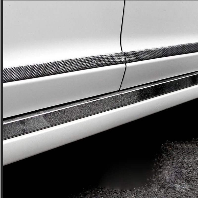 Car Bumper Strip Car Styling Carbon Fiber Mouldings Strip Bumper Decorative Strips Adhesive Door Sill Protection Trim 1M