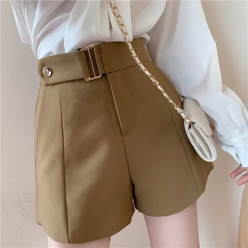 2022 Spring New Loose Slimming outside Wear Suit Wide Leg Pants Korean Retro Casual Shorts High Waist Boot Pants Women womens clothing