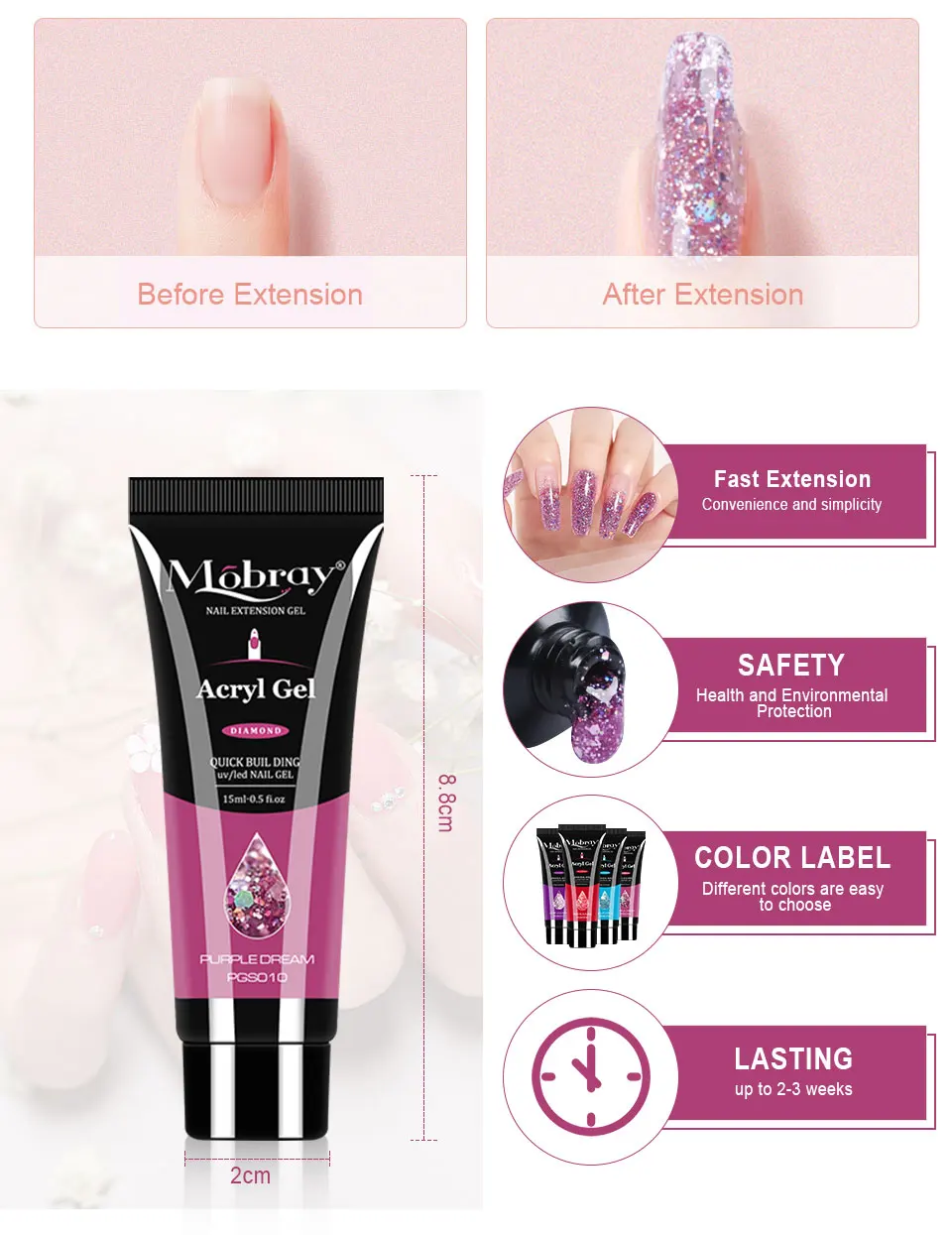 Poly Gel Manicure Kit for Nail Extensions and Nail Art