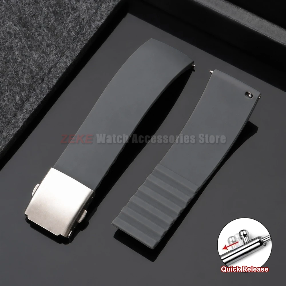 Universal Quick Release Waterproof Sport Silicone Watch Strap - Durable Rubber Wrist Band