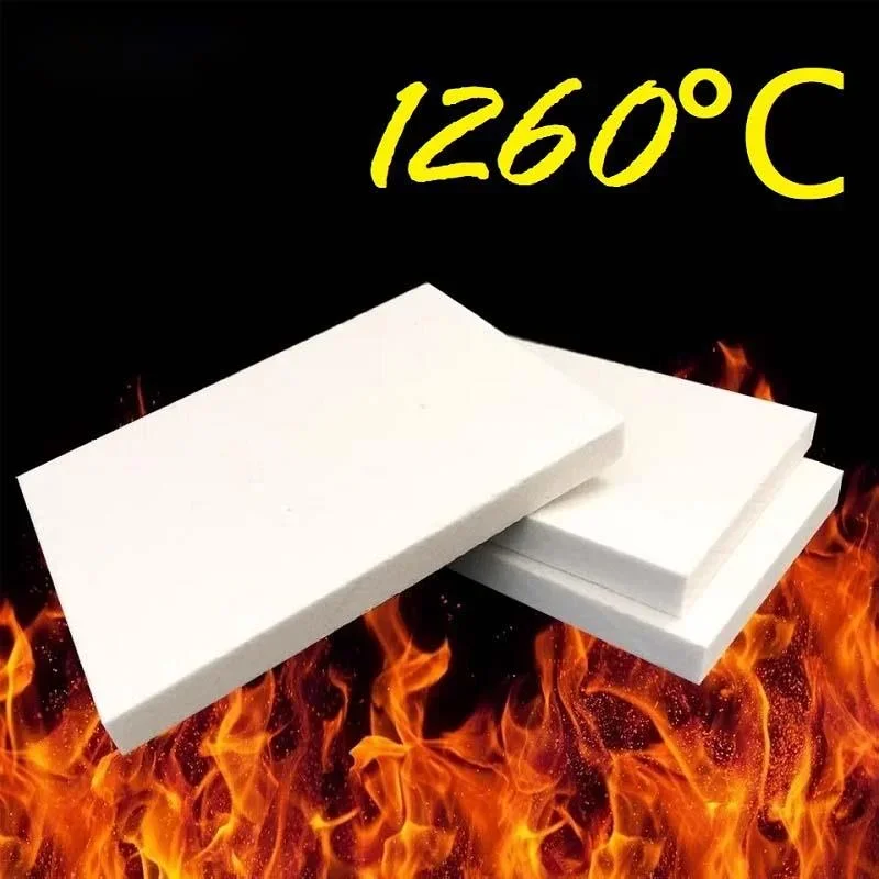 

5/10/20/30/40/50mm thick Aluminum Silicate Ceramic Fiber Board Boiler Furnace Hardness Fire Shield Heat Insulation