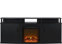 Fireplace TV Stand for TVs up to 70 Inch, Replaceable Electric Fireplace Insert Heater, Realistic Log and Flame Effect 1