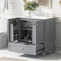 30" Premium Bathroom Vanity Set with Ceramic Sink and Ample Storage Space - Ideal for Small Bathrooms 1