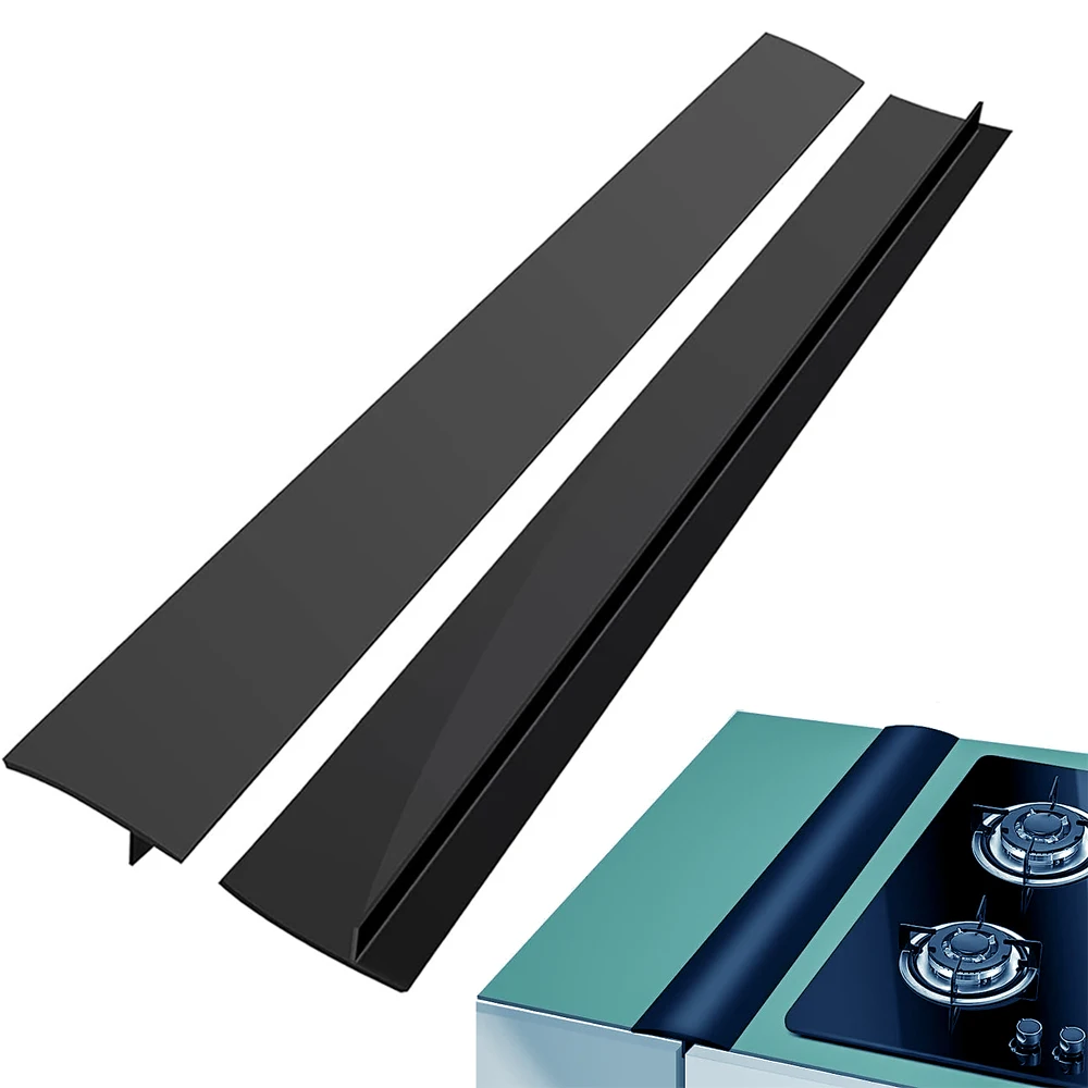 2 Pack Kitchen Stove Gap Filler Cover 21&25" Silicone Spill Guard for Stovetop Oven Washer Dryer Washing Machine kitchen gap filler cover