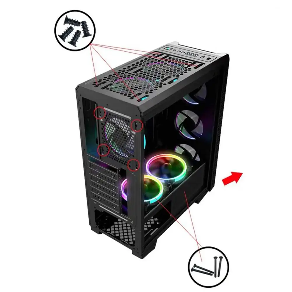 120mm 4pin Rgb Case Fan Cooling Fans Colorful Blue Red White Fluid Bearing LED Computer Game Cooling Fan Radiator Koelventilator