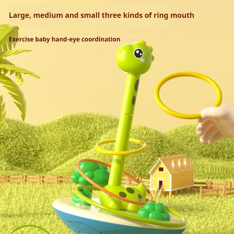 Ring Toys Children Puzzle Parent Child Interaction Ring Toss Throwing Pot Throwing Baby Kindergarten Game Giraffe Dinosaur 6
