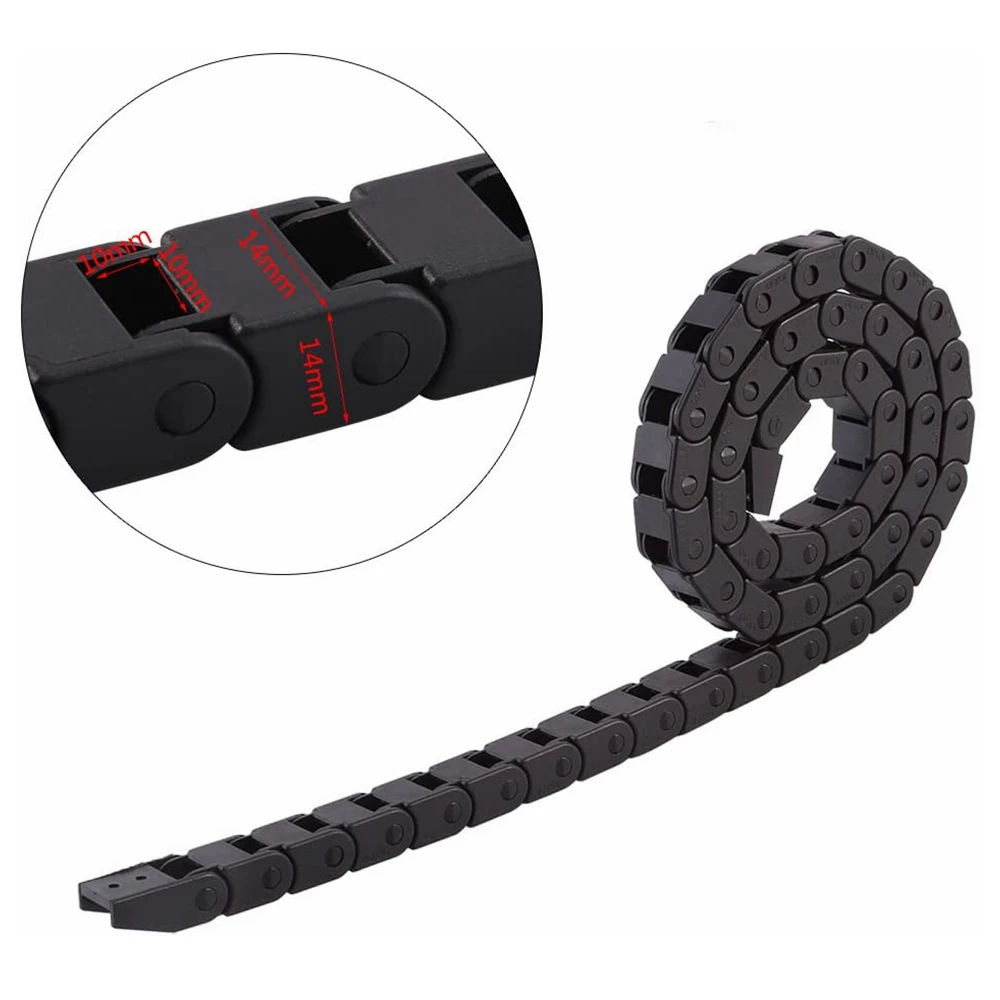Black Plastic Drag Chain Cable Wire Carrier Not Open for 3D Printer and CNC Machines 1Meter Length