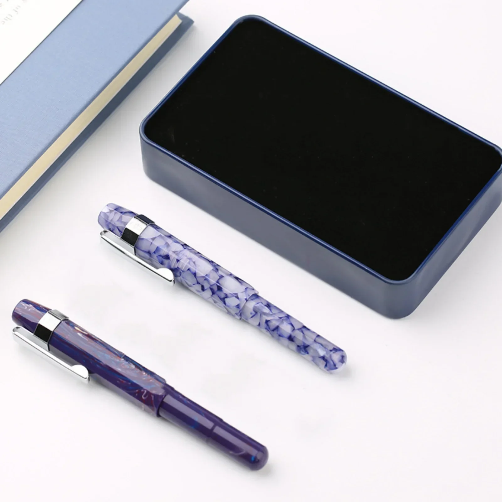 MAJOHN DELIKE 만년필, 멋진 아크릴 여행 짧은 펜, 포켓 펜, 엑스트라 파인 EF 팁, 0.38mm 아트 펜