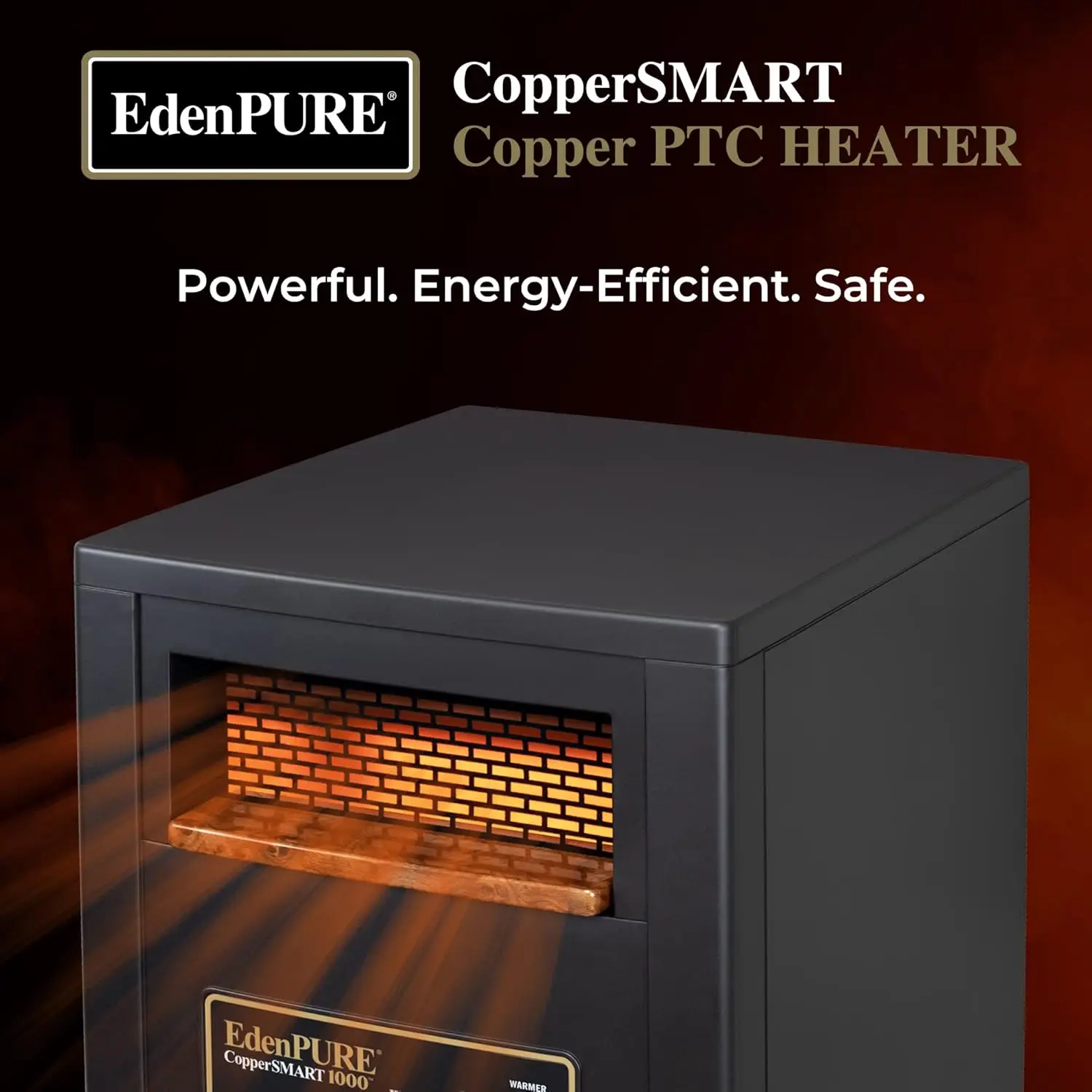 CopperSMART Electric Space Heater-ETL Listed 1000 to 1500 Watt Portable Heater for Large and Small Rooms Energy Efficient