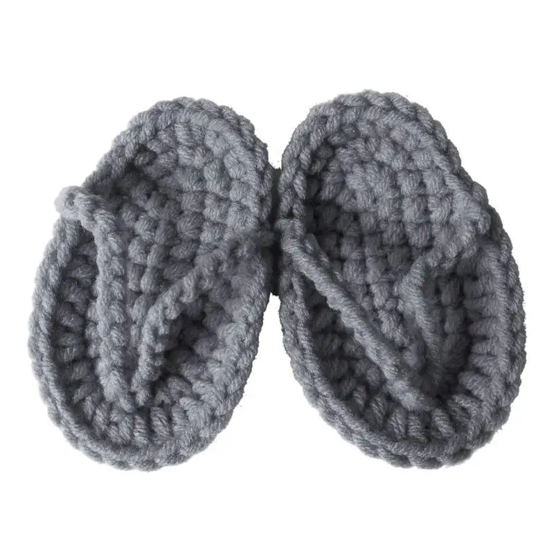 Baby Knit Crochet Mini Slippers Little Flip Flop Baby Studio Shooting Photo Prop