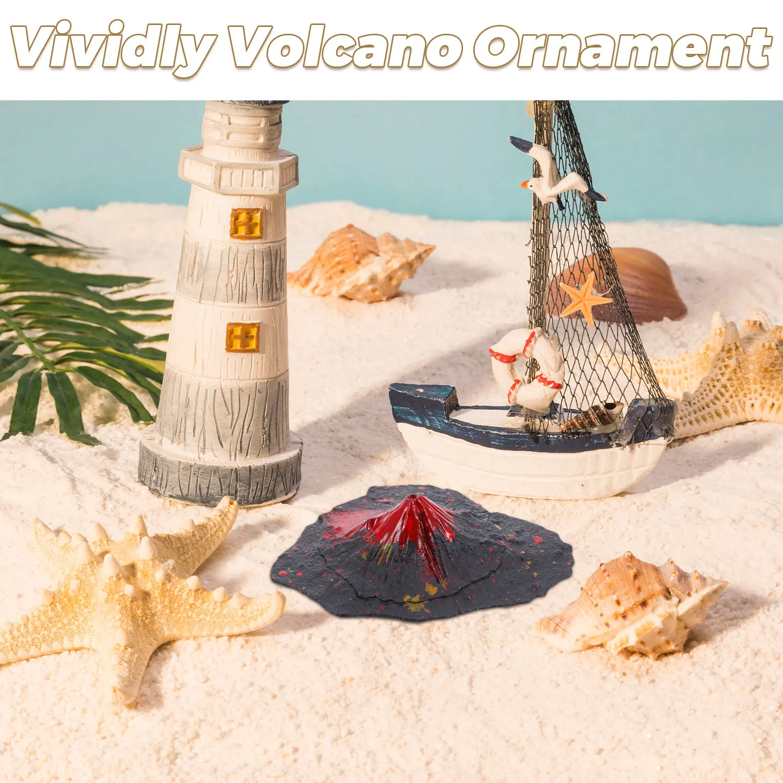 16Pcs 절묘한 미니 화산 플라스틱 장식 현실적인 분화 효과 지리 학습 보조 마이크로 풍경 분재 수족관