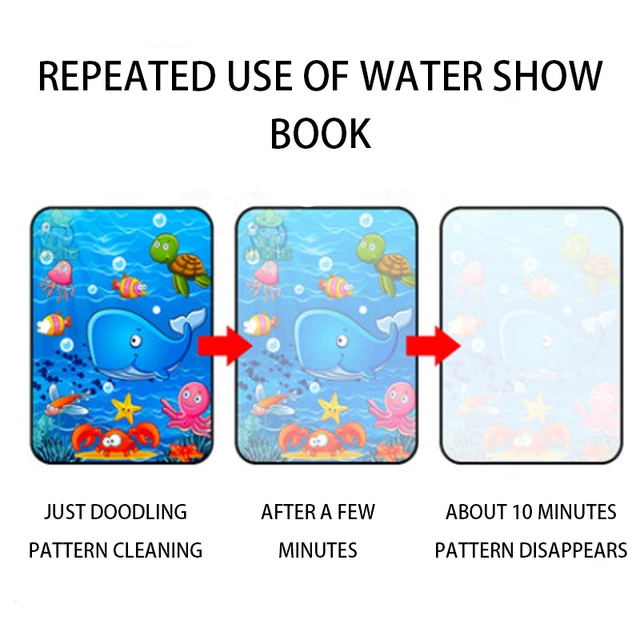 Children Magical Book Water Drawing Montessori Toys Reusable Coloring Book Magic Water Drawing Book Sensory Early Education Toys 5